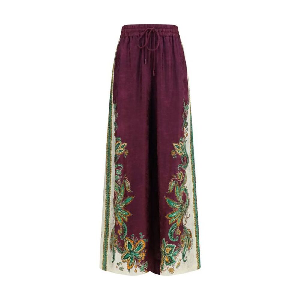 Alemais Purple Viscose Casual Women's Pants